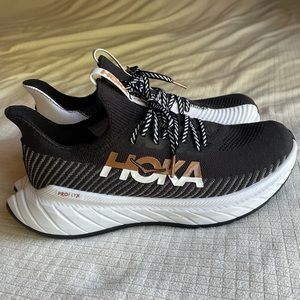 Hoka One One Carbon X 3 Black White Running Sneakers 1123192-BWH